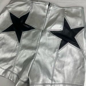 Silver Shorts with Black Star Accents